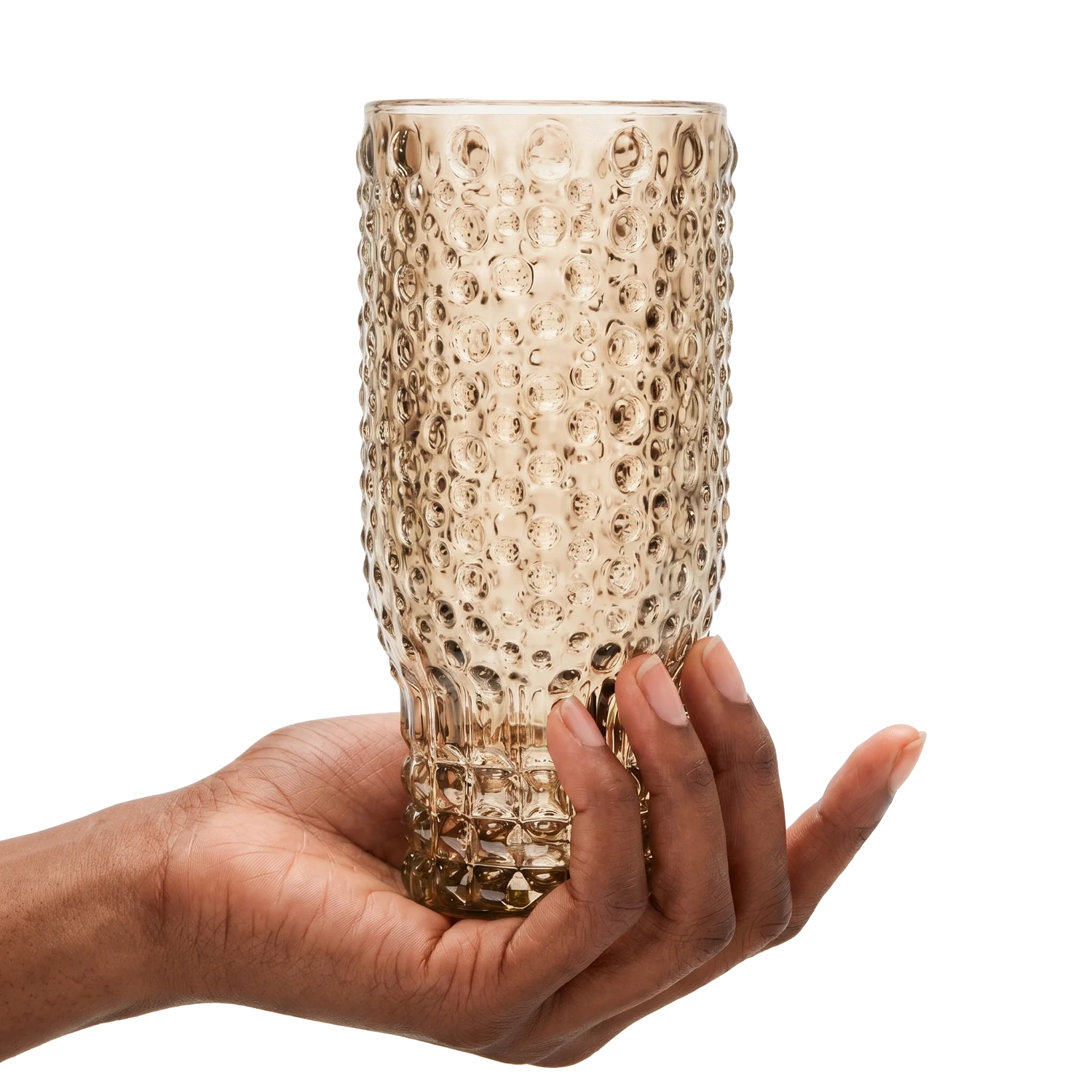 SiO₂ tumbler in Smoke, held